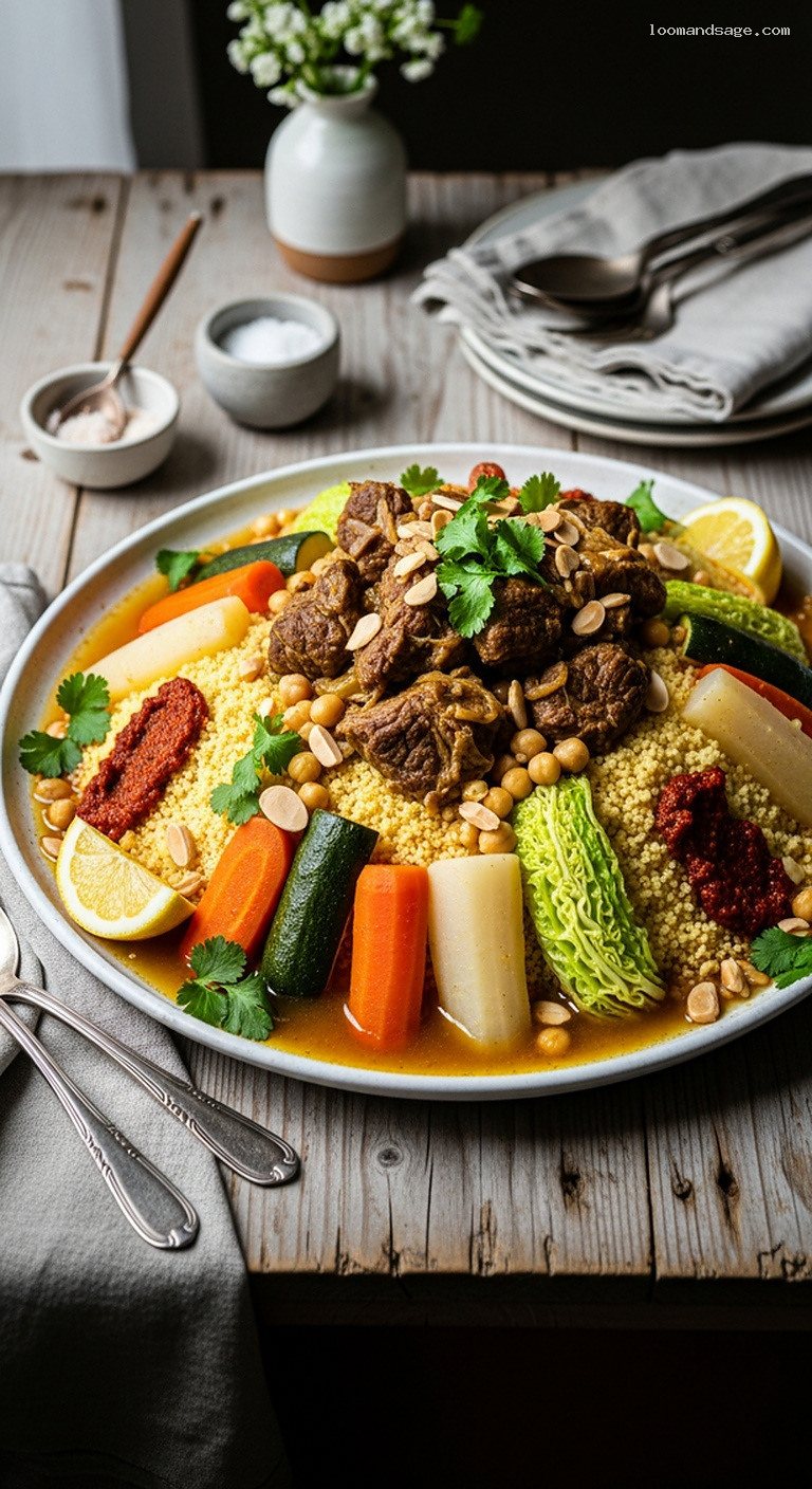 Moroccan Lamb Couscous Royale With Vegetables and Chickpeas