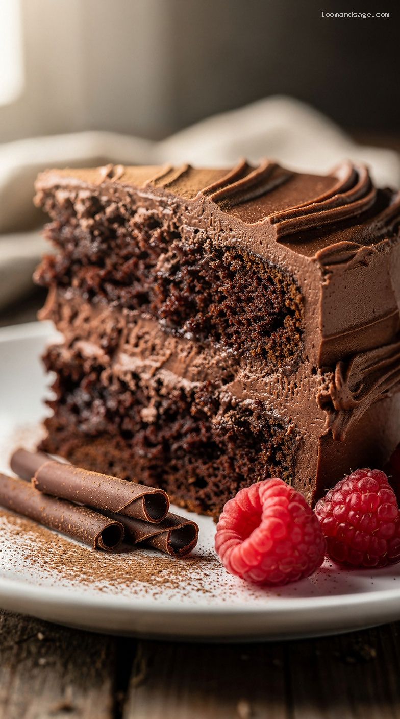 Portillo’s-Style Ultra-Moist Chocolate Cake With Fluffy Chocolate Buttercream – Closeup
