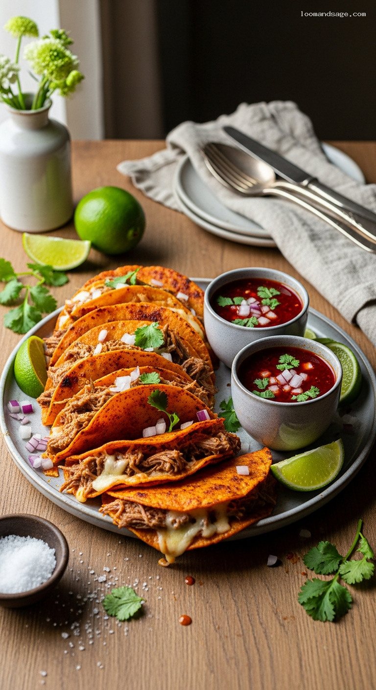 Quesabirria-Style Lamb Tacos with Melty Cheese and Consommé