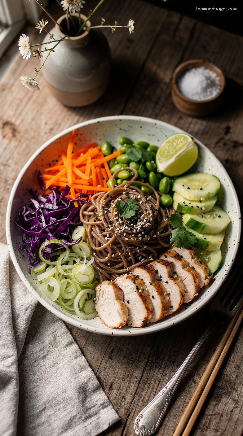 Rainbow Soba Noodle Salad With Sesame-Ginger Dressing