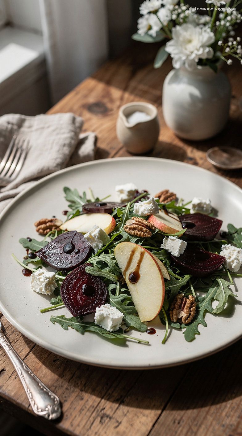 Roasted Beet and Goat Cheese Salad With Balsamic Vinaigrette