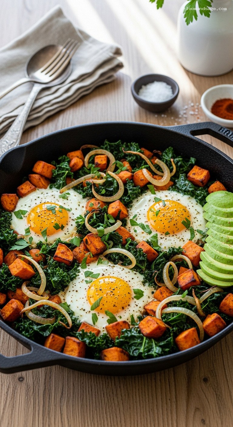 Savory Sweet Potato and Kale Breakfast Hash