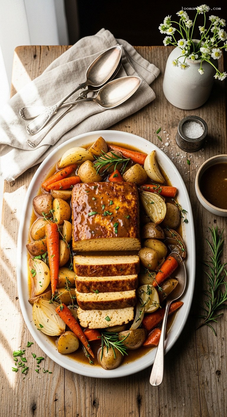 Savory Tofu Pot Roast With Potatoes and Rosemary