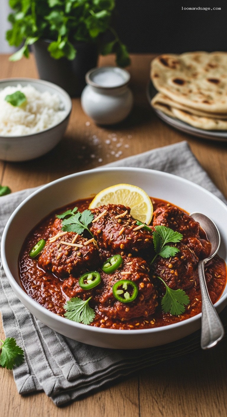 Slow-Cooked Lamb Madras in Spiced Coconut Tomato Sauce
