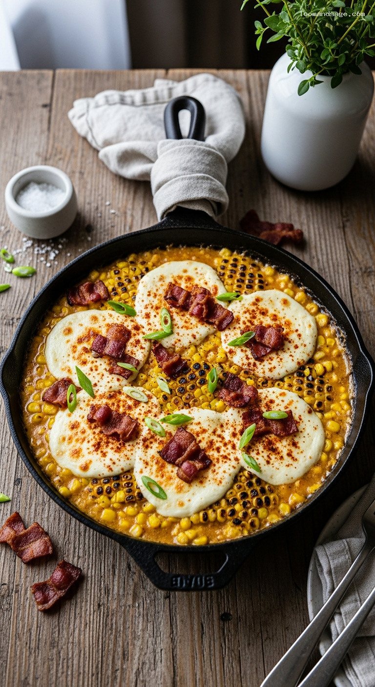 Smoky Bacon & Corn Skillet with Mozzarella