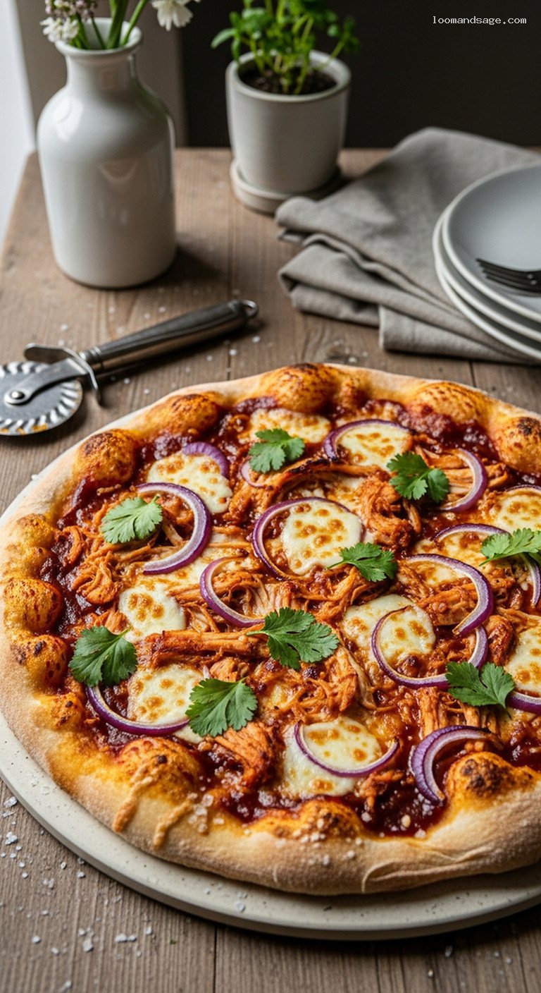 Smoky BBQ Chicken Pizza with Gouda and Cilantro