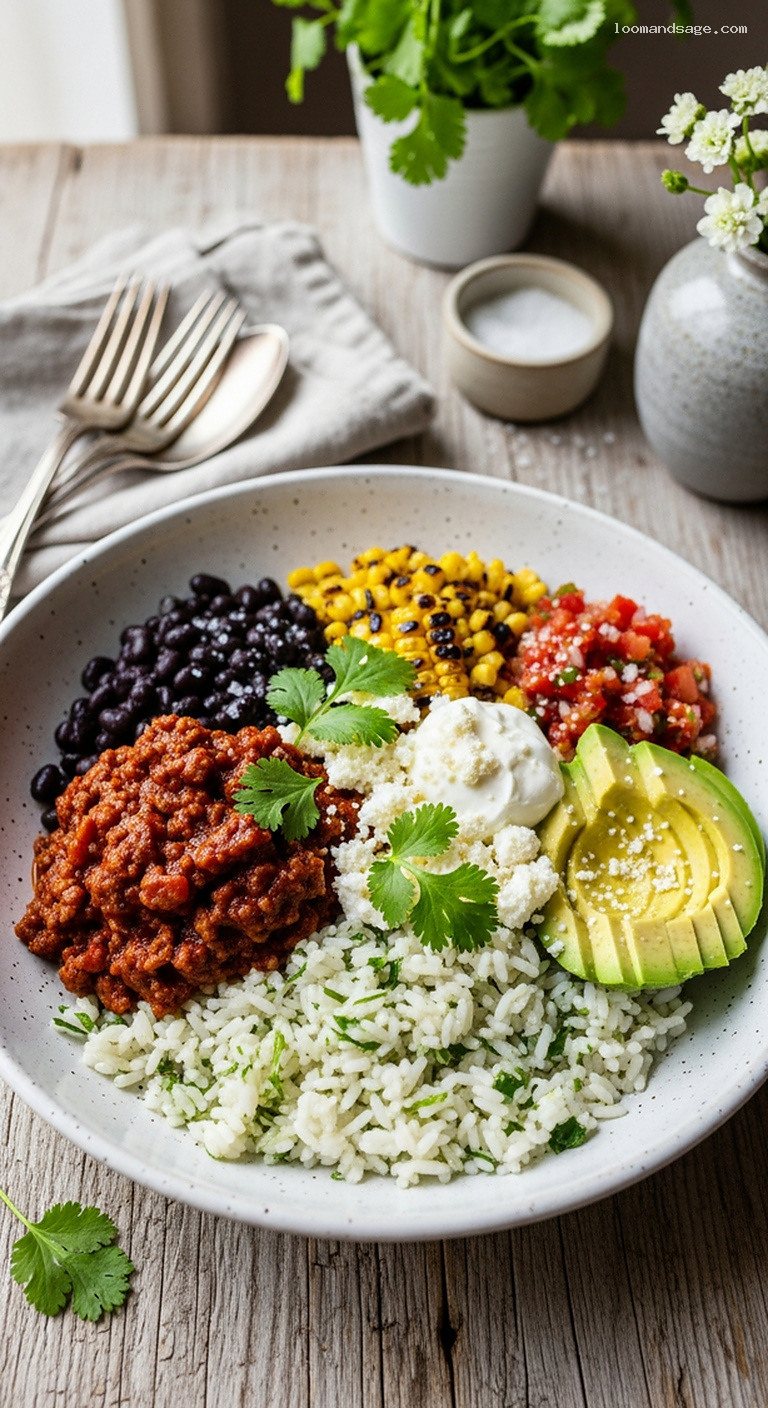 Spiced Lamb Burrito Bowls With Cilantro Lime Rice