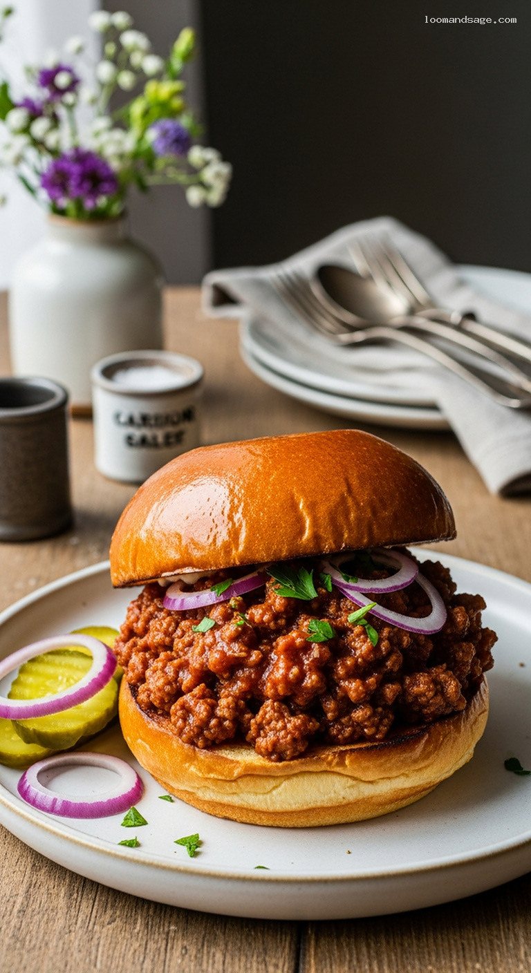Spiced Lamb Sloppy Joes on Toasted Brioche Buns