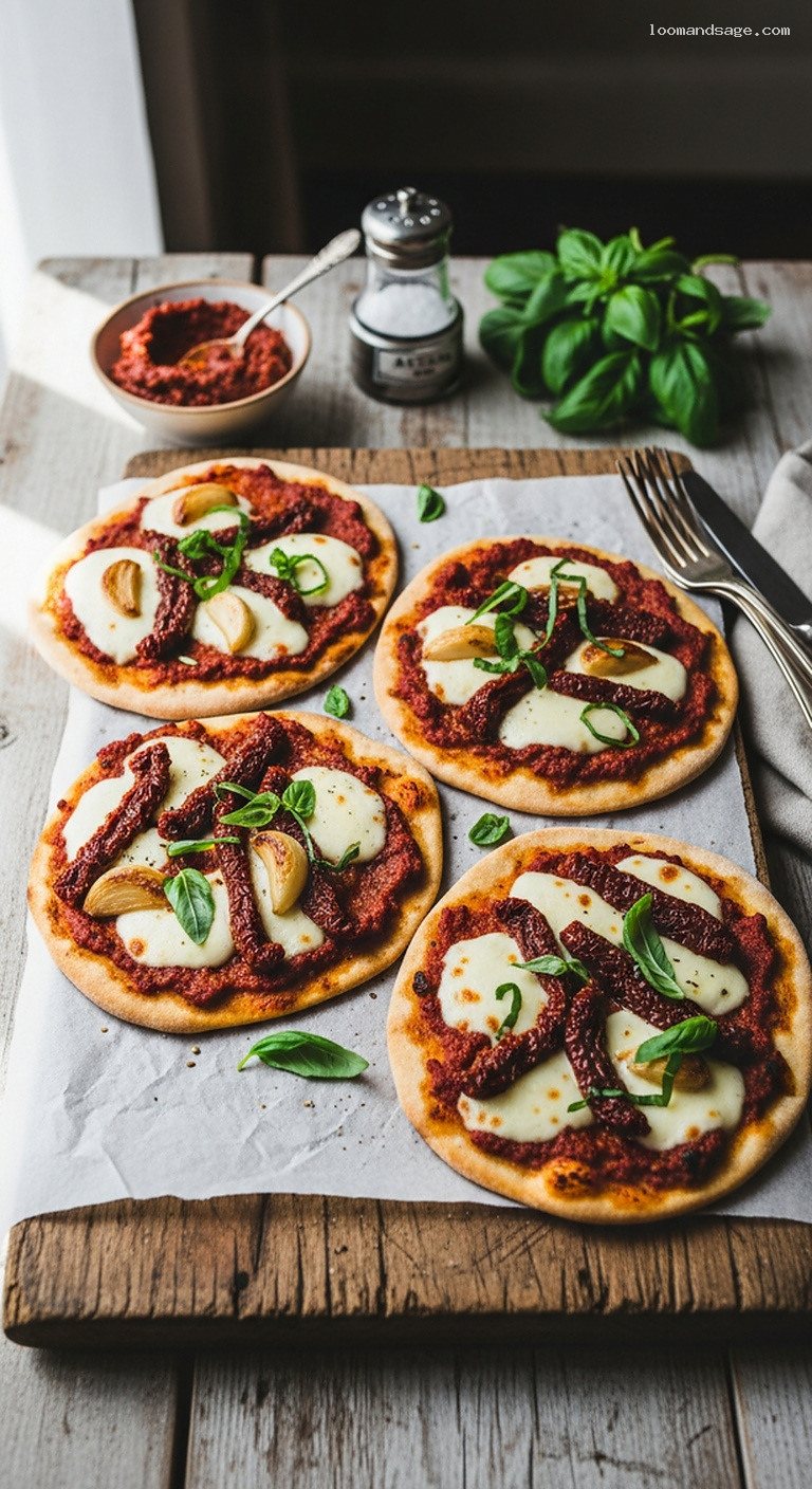 Sun-Dried Tomato and Olive Tapenade Pizza with Basil