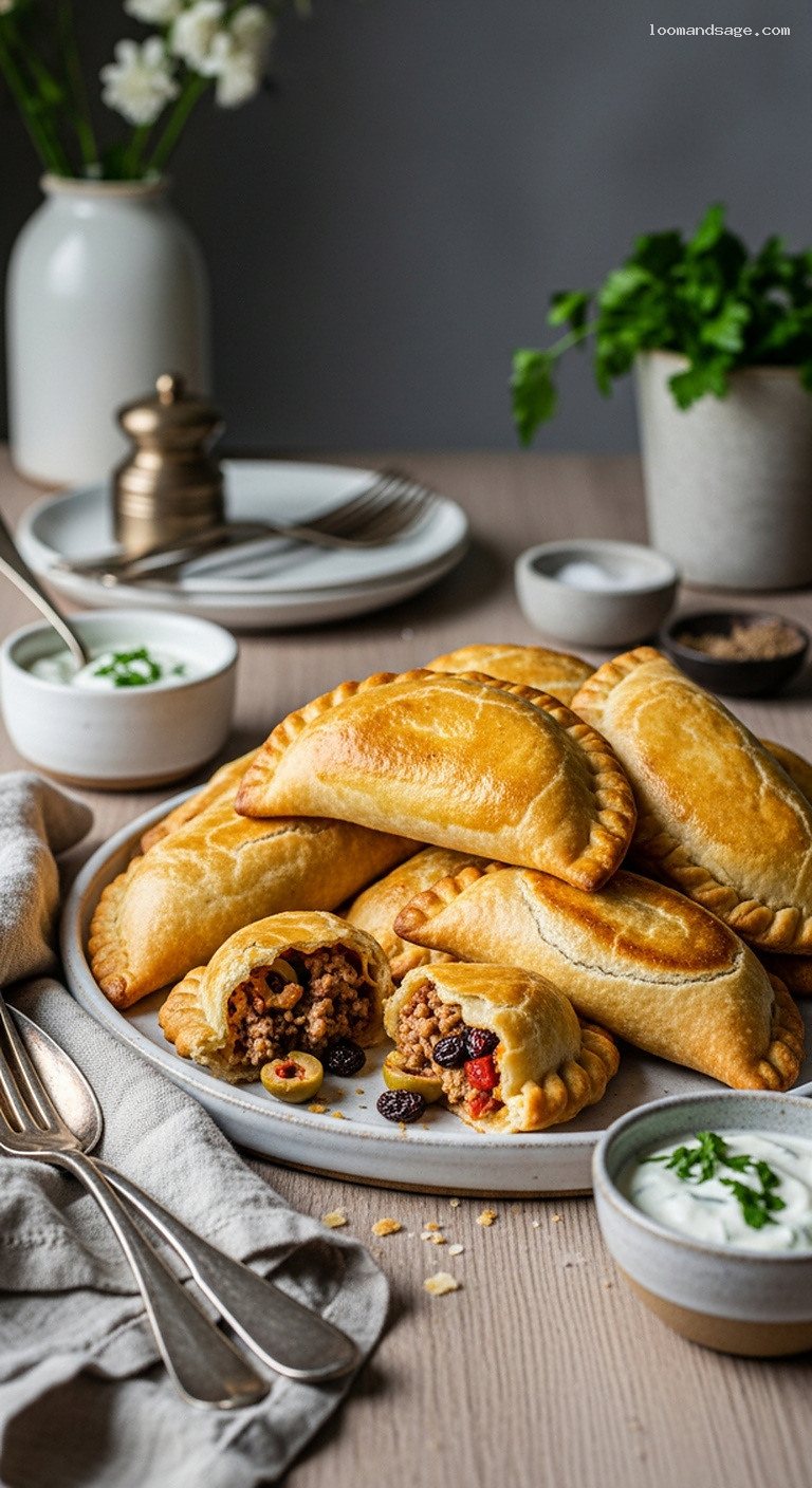 Sweet and Savory Lamb Empanadas with Olives and Raisins