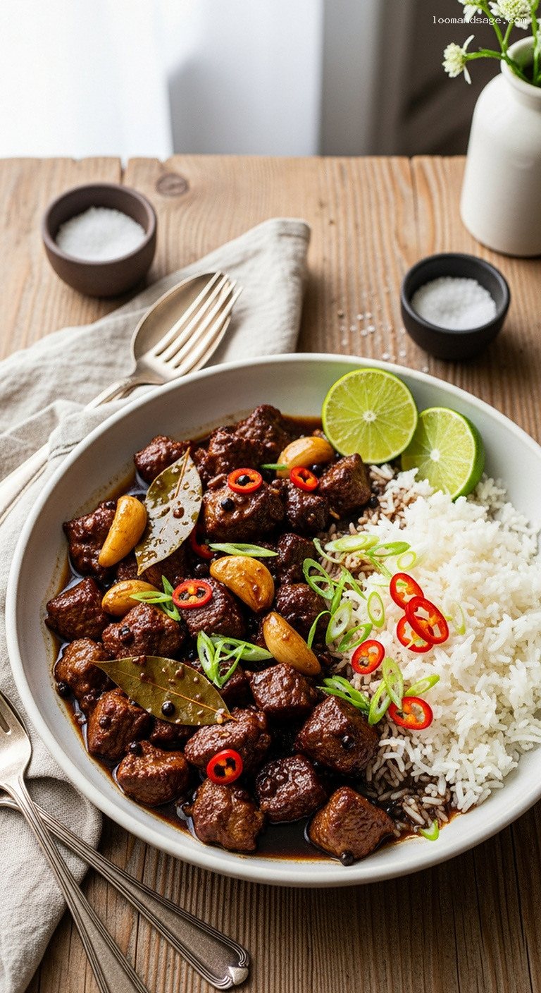 Tangy Filipino Lamb Adobo with Soy and Vinegar