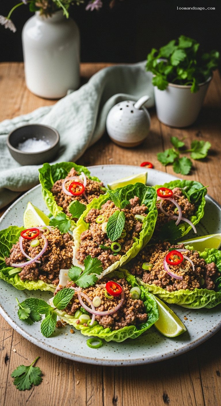 Thai Lamb Larb Salad with Lime and Herbs