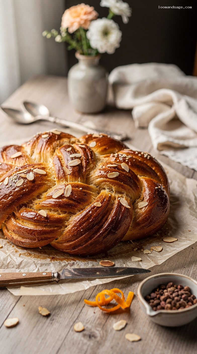 Tsoureki Braided Sweet Bread With Orange and Mahleb