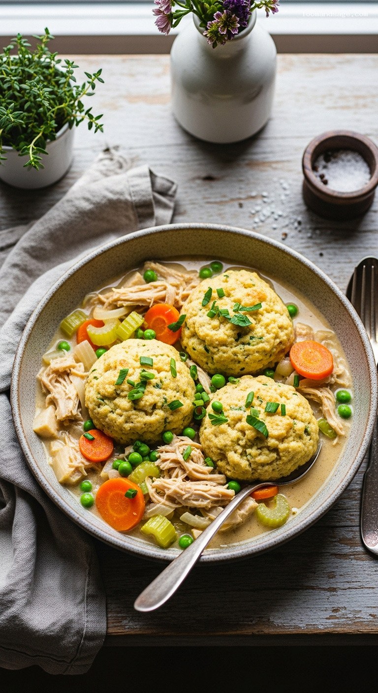 Vegan Chicken and Dumplings with Jackfruit or Tofu