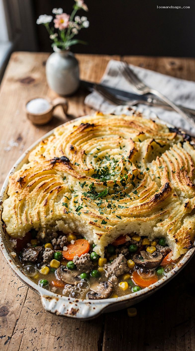 Veggie-Packed Turkey Shepherd’s Pie With Cauliflower Potato Mash