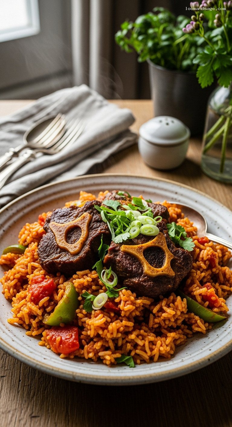 West African Lamb Jollof Rice With Peppers and Aromatics