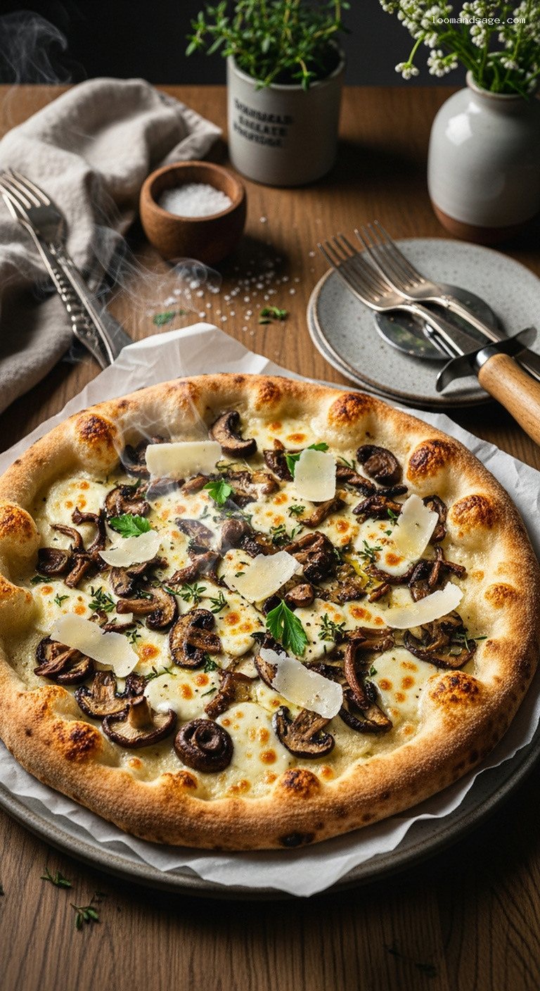 Wild Mushroom and Truffle Pizza with Garlic Butter