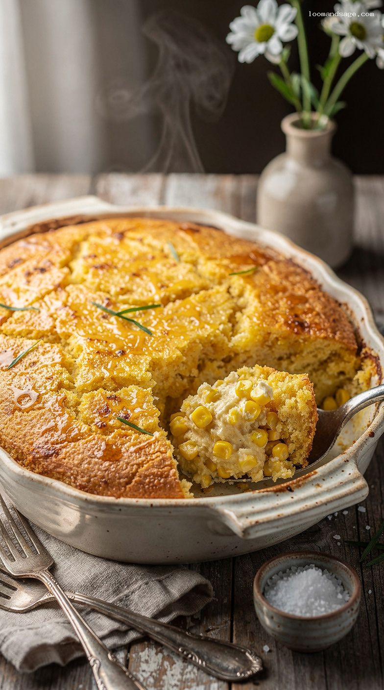 Classic Creamy Corn Casserole with Golden Cornbread Topping